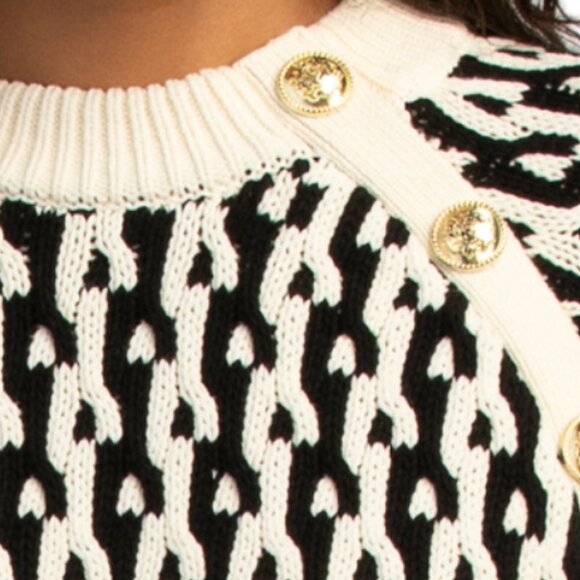 DEREK LAM 10 CROSBY Sawyer Long Sleeve Button Crew Neck Sweater - Picture 3 of 3